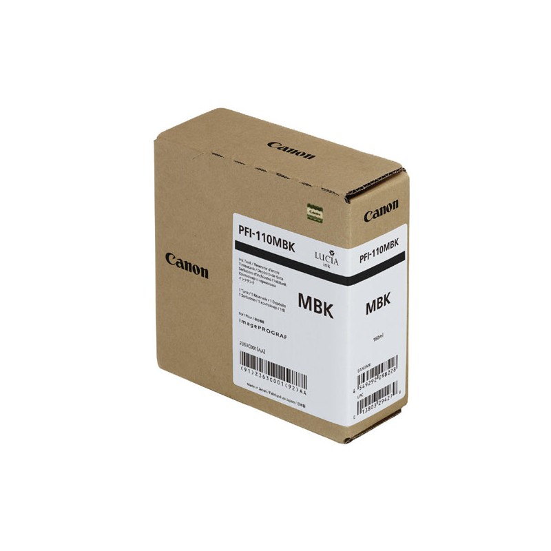 Canon originální ink PFI-110 MBK, 2363C001, matt black, 160ml