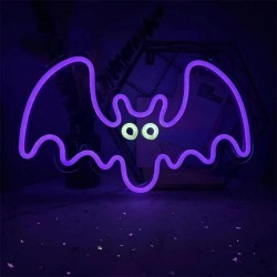 Dekorativní LED neon Netopýr fialový