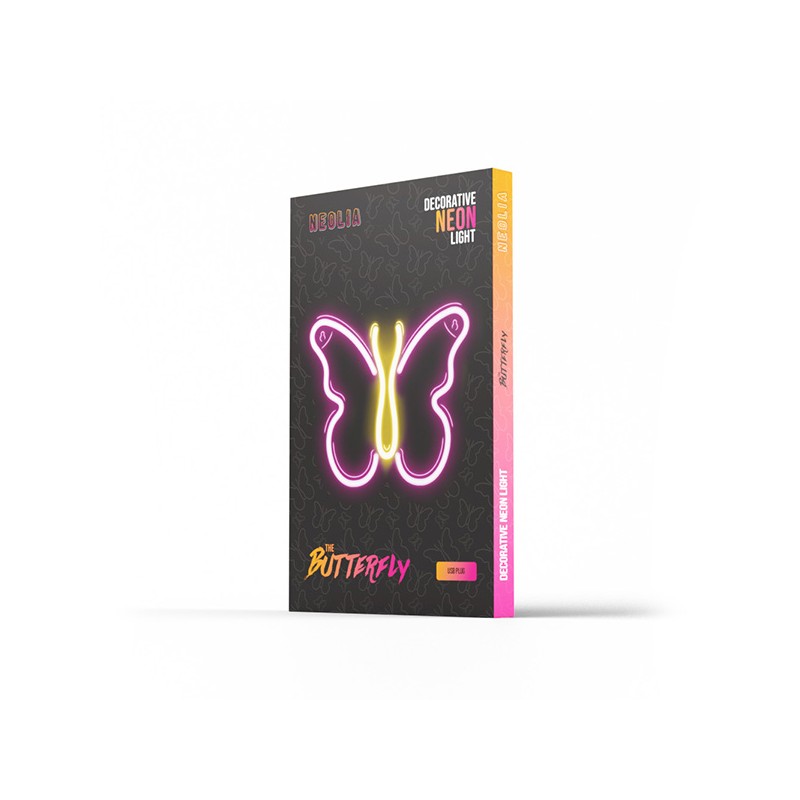 Dekorativní LED neon Motýl růžový