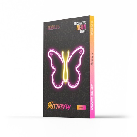 Dekorativní LED neon Motýl růžový