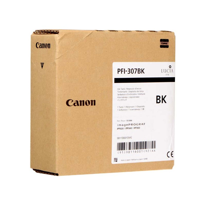 Canon originální ink PFI-307 BK, 9811B001, black, 330ml, DOPRODEJ