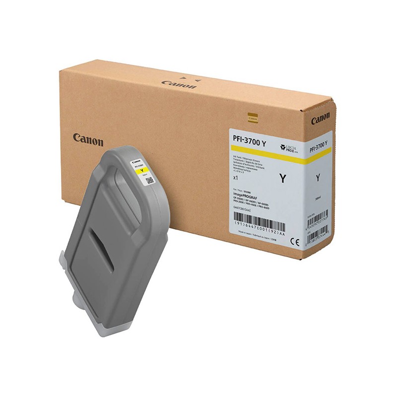 Canon originální ink PFI-3700 Y, 6447C001, yellow, 700ml