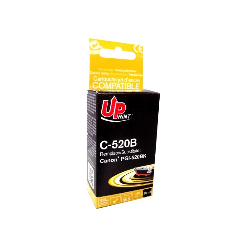 UPrint kompatibilní ink s PGI520BK, C-520B, black, 20ml, s čipem