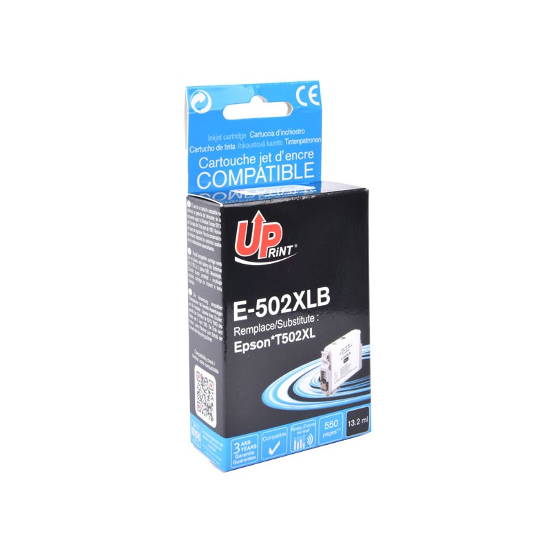 UPrint kompatibilní ink s C13T02W14010, 502XL, T02W140, E-502XLB, black, 550str., 13.2ml
