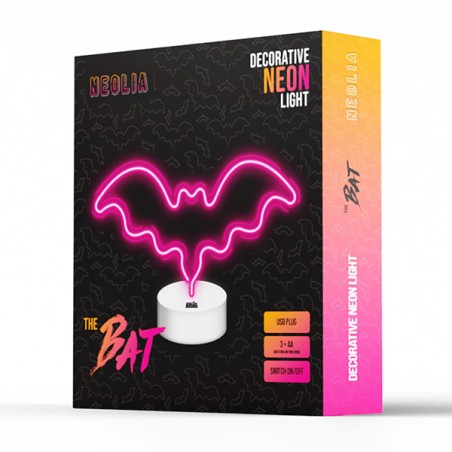 Dekorativní LED neon na stojanu Netopýr růžový