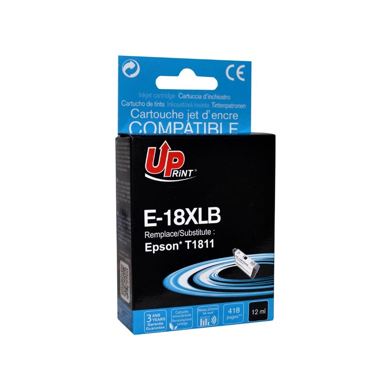 UPrint kompatibilní ink s C13T18114010, 18XL, E-18XLB, black, 470str., 15ml