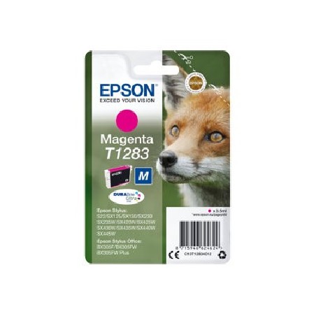 Epson originální ink C13T12834022, T1283, magenta, blistr, 3,5ml