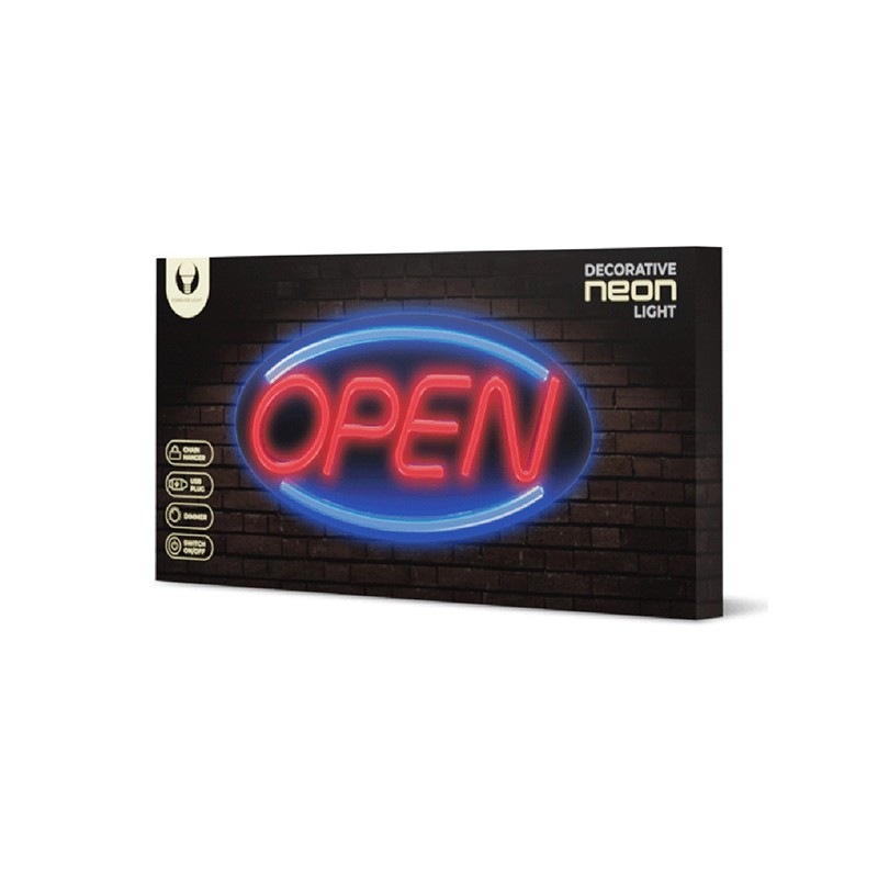 Dekorativní PLEXI LED neon Open modro-červený