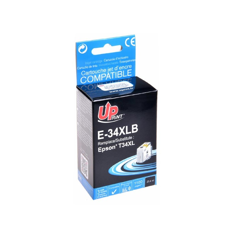 UPrint kompatibilní ink s C13T34714010, T347140, E-34XLB, black, 1100str., 23,4ml