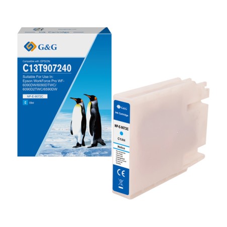 G&G kompatibilní ink s C13T907240, NP-E-9072C, cyan, 120ml