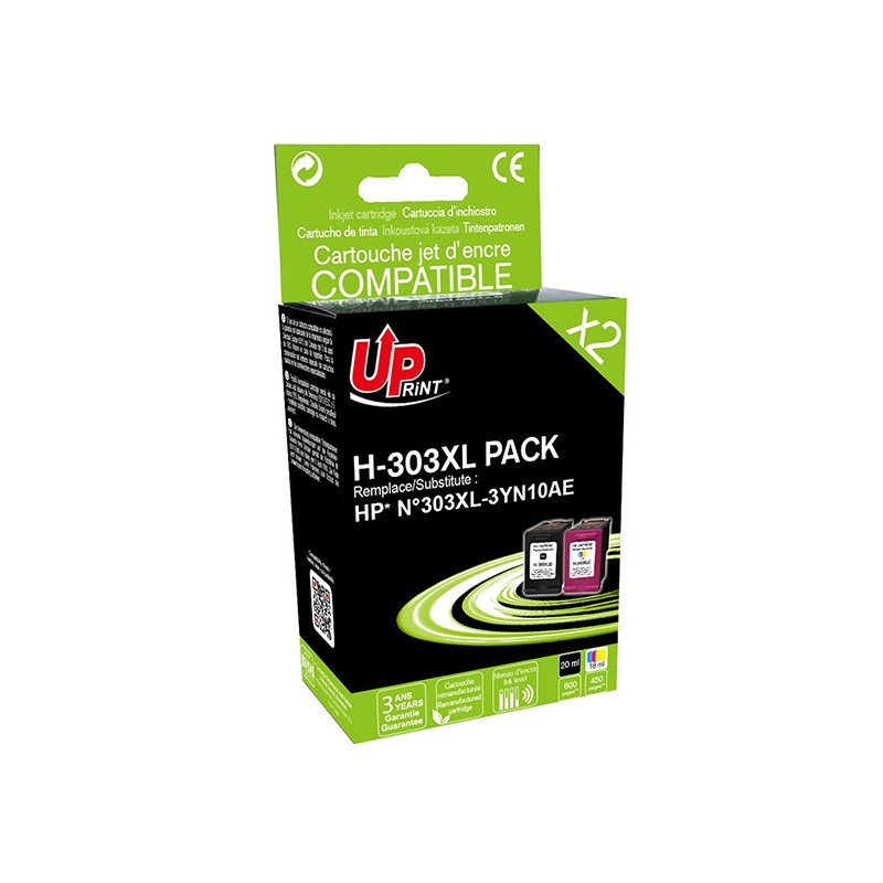 UPrint kompatibilní ink sada s 3YN10AE, HP 303 XL, black/color, 600/450str., 20/18ml, value pack