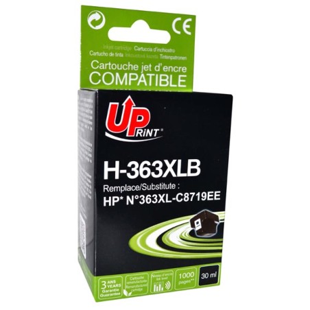 UPrint kompatibilní ink s C8719EE, HP 363, H-363B, black, 30ml