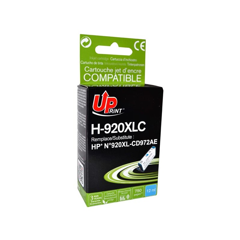 UPrint kompatibilní ink s CD972AE, HP 920XL, H-920XLC, cyan, 12ml