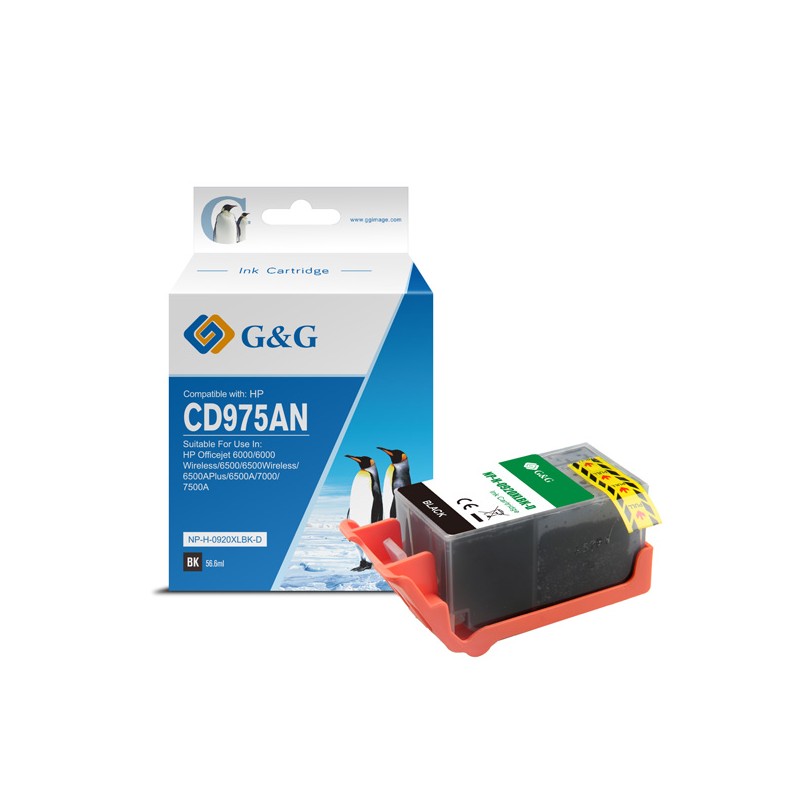 G&G kompatibilní ink s CD975AE, NP-H-0920XLBK(HP920XL, black, 1200str.