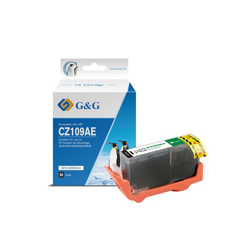G&G kompatibilní ink s CZ109AE, NP-H-0655BK(HP655, black, 550str.