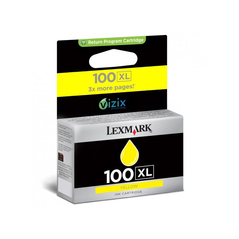 Lexmark originální ink 14N1071E, 100XL, yellow, return, 600str.