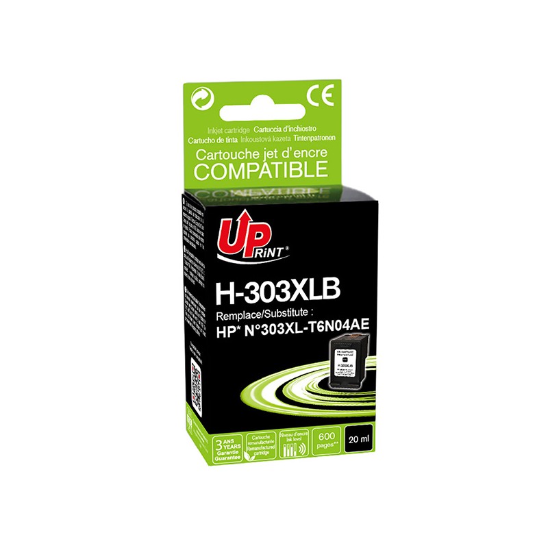 UPrint kompatibilní ink s T6N04AE, HP 303XL, black, 600str., high capacity