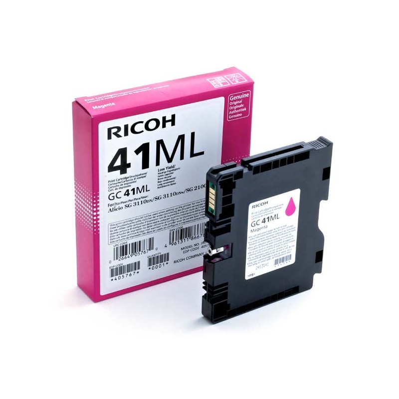 Ricoh originální gelová náplň 405767, GC41M, magenta, 600str.