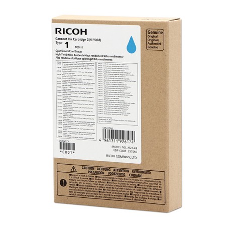 Ricoh originální ink (DTG) typ 100, 257060, cyan, 500str., 100ml