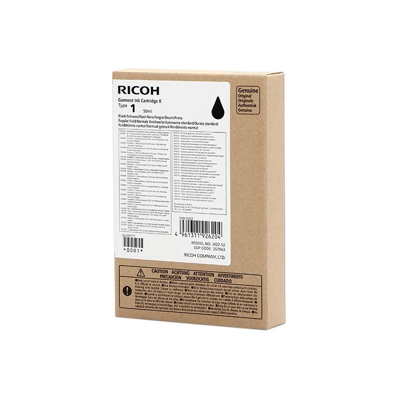 Ricoh originální ink (DTG) typ 100, 257063, black, 200str., 50ml