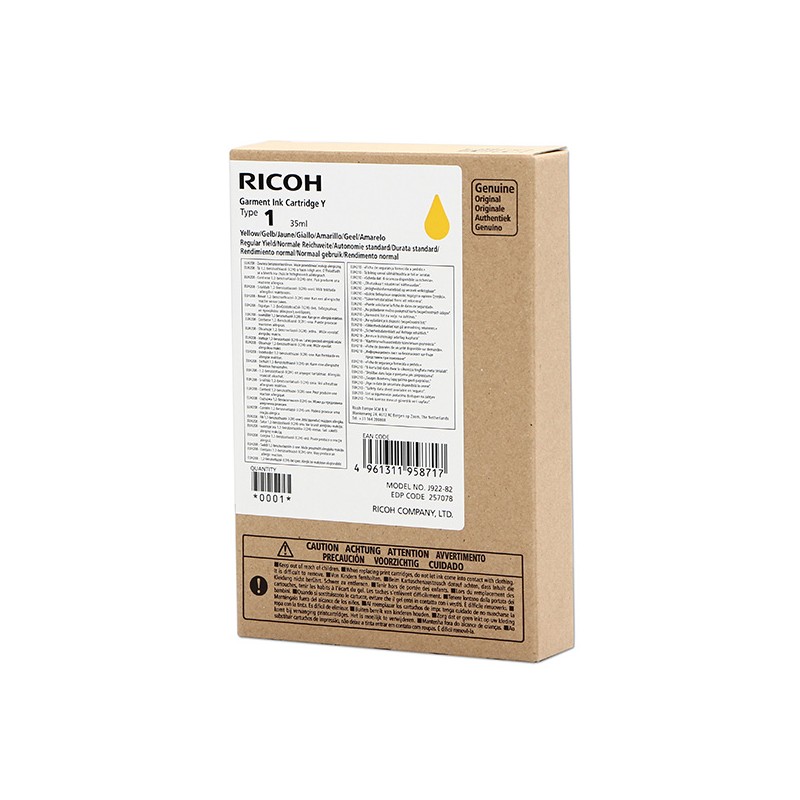 Ricoh originální ink (DTG) typ 100, 257078, yellow, 150str., 35ml