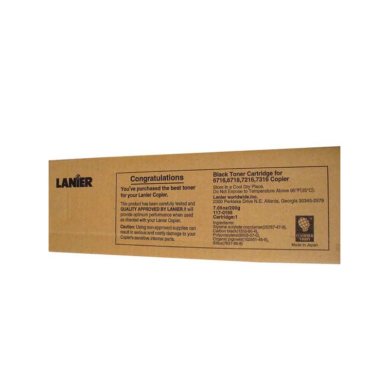 Lanier originální toner 117-0195, black, 6000str., 200g