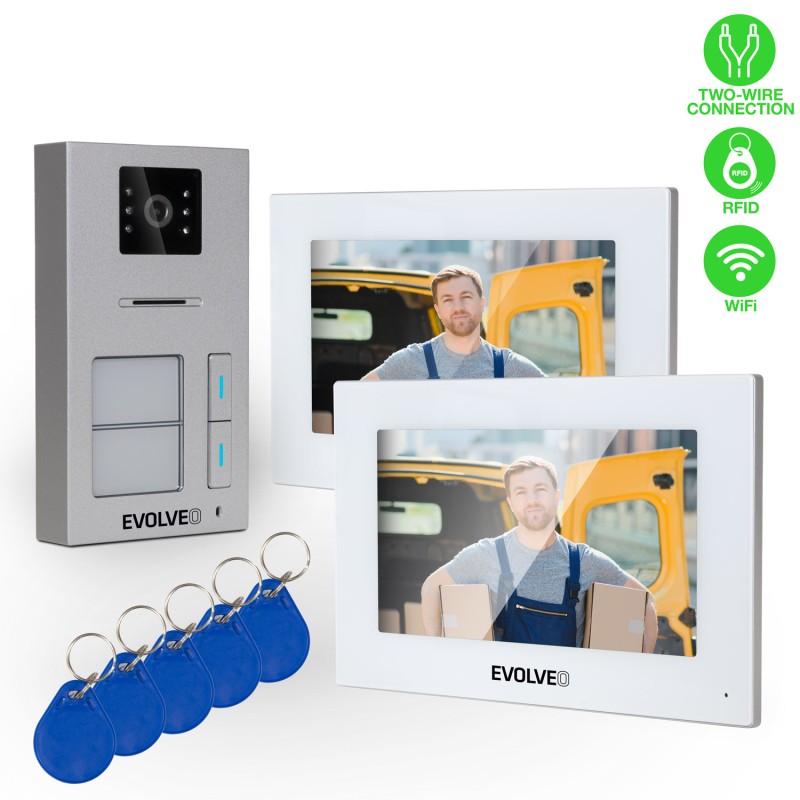 EVOLVEO DoorPhone AP2-2 drátový videotelefon pro dva byty s aplikací