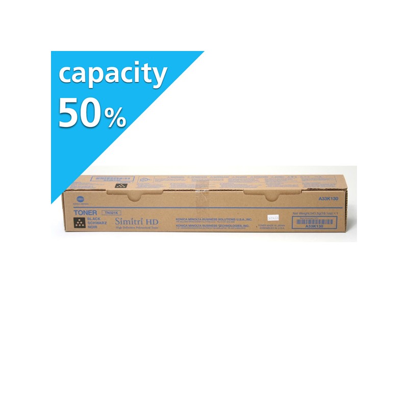 Konica Minolta originální toner TN321K, A33K15G, black, 13500str., poloviční kapacita