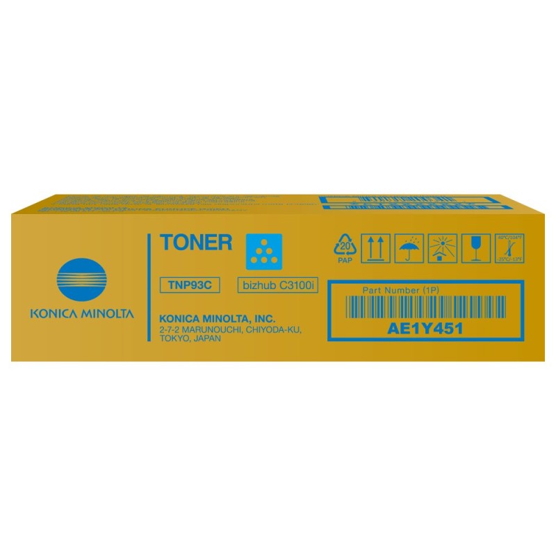 Konica Minolta originální toner AE1Y451, TNP-93C, cyan, 4000str.