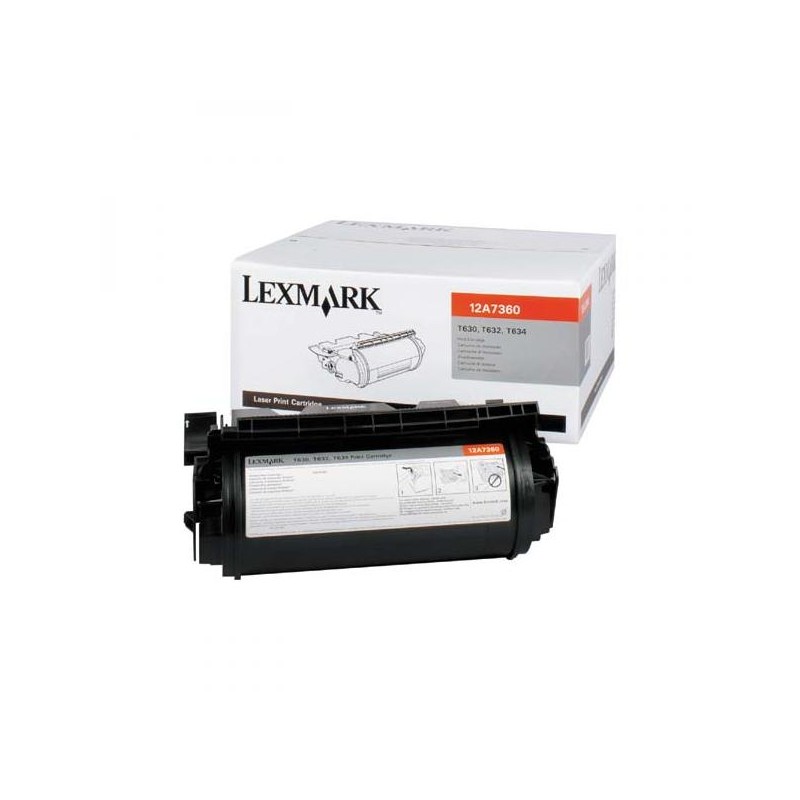 Lexmark originální toner 12A7360, black, 5000str.