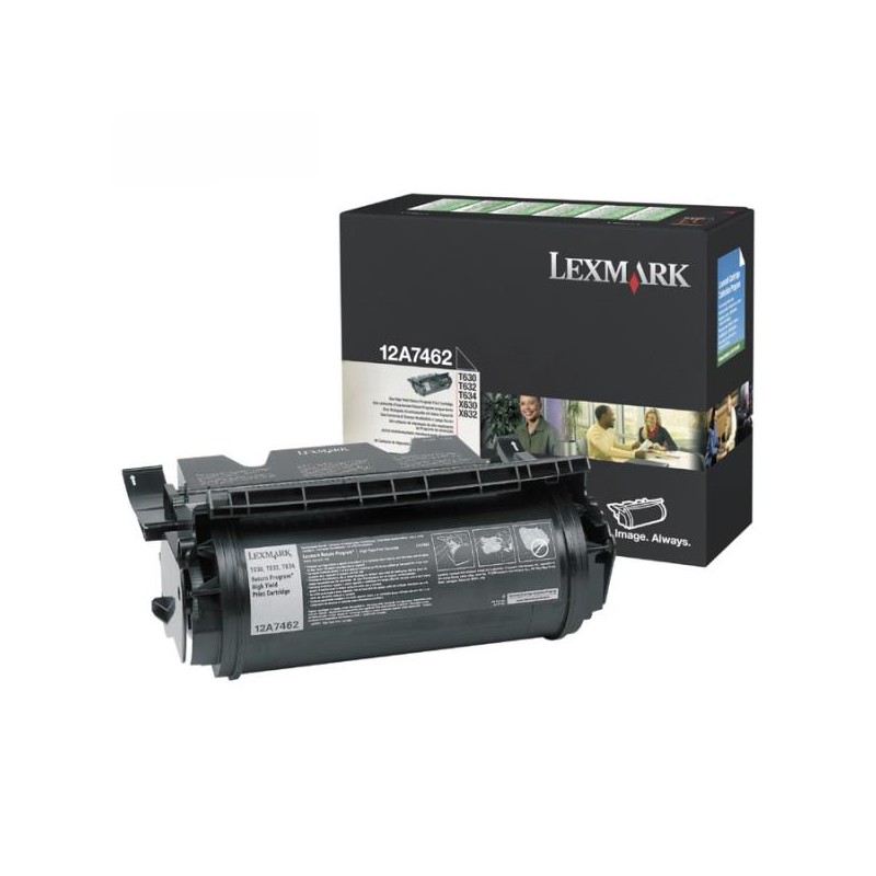 Lexmark originální toner 12A7462, black, 21000str., return