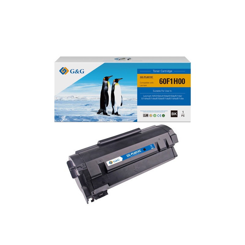 G&G kompatibilní toner s Lexmark 60F2H00, NT-PL601XC, 602H, black, 10000str.