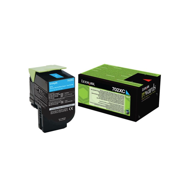 Lexmark originální toner 70C2XC0, cyan, 4000str., extra high capacity, return