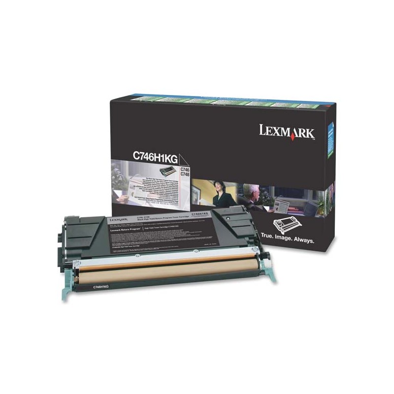 Lexmark originální toner C746H1KG, black, 12000str., high capacity, return