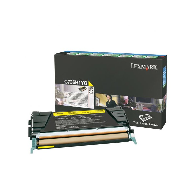 Lexmark originální toner C736H1YG, yellow, 10000str., high capacity, return, DOPRODEJ