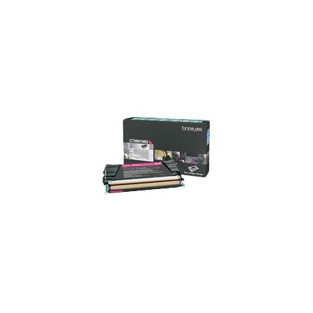 Lexmark originální toner C736H1MG, magenta, 10000str., high capacity, return