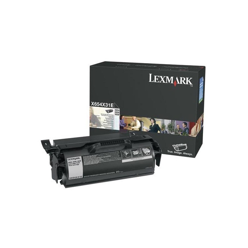 Lexmark originální toner X654H31E, black, 36000str.