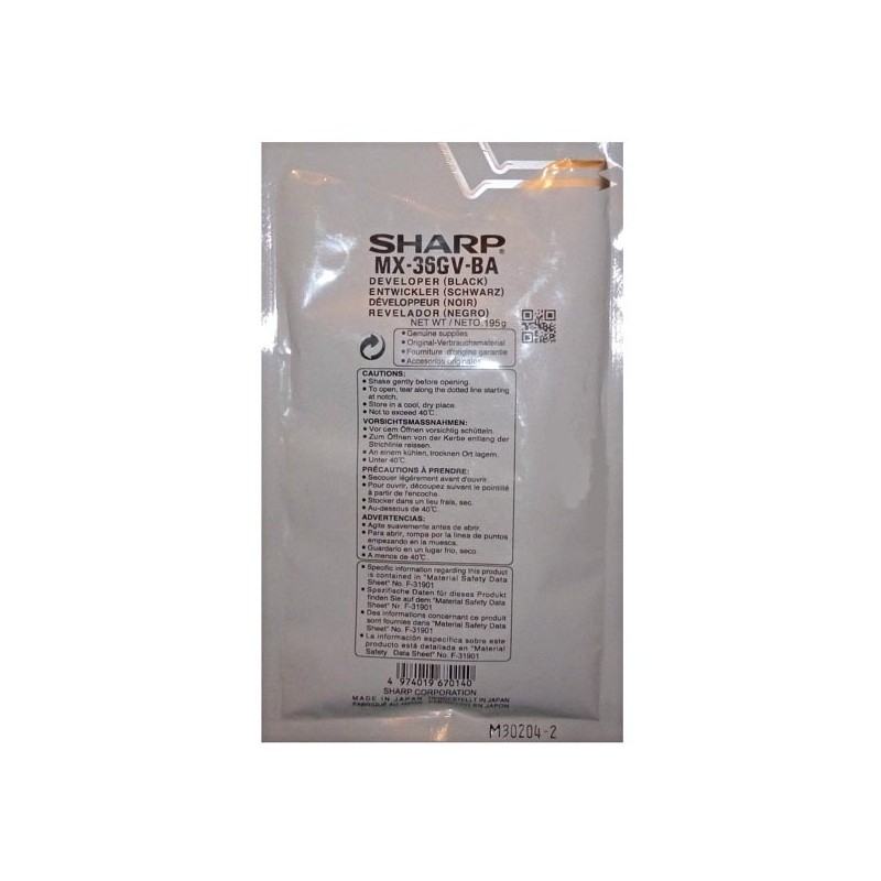 Sharp originální developer MX-36GVBA, black, 100000str.