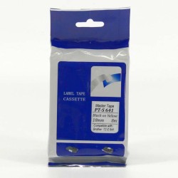 Master tape kompatibilní páska do tiskárny štítků, pro Brother, PT-S641, černý tisk/žlutý podklad, nelaminovaná, 8m, 18mm
