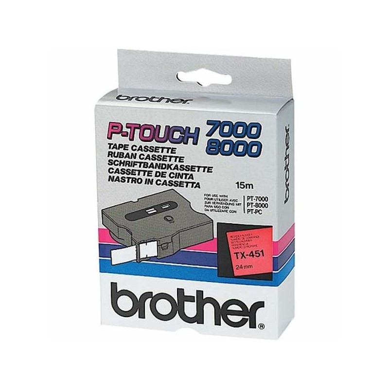 Brother originální páska do tiskárny štítků, Brother, TX-451, černý tisk/modrý podklad, laminovaná, 15m, 24mm