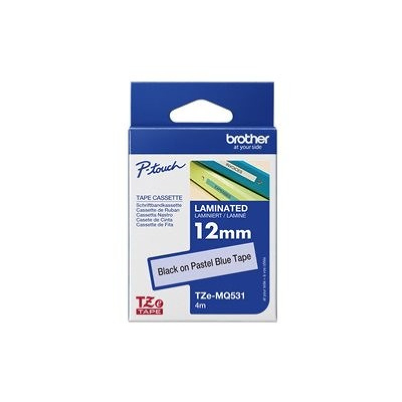 Brother originální páska do tiskárny štítků, Brother, TZE-MQ531, černý tisk/modrý podklad, 4m, 12mm, pastelový podklad