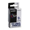 Casio originální páska do tiskárny štítků, Casio, XR-9WEB1, modrý tisk/bílý podklad, nelaminovaná, 8m, 9mm, DOPRODEJ