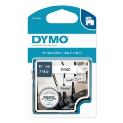 Dymo originální páska do tiskárny štítků, Dymo, 16958, S0718050, černý tisk/bílý podklad, 3.5m, 19mm, D1 speciální - flexibilní