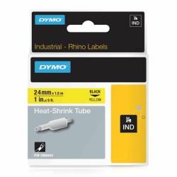Dymo originální páska do tiskárny štítků, Dymo, 1805444, S0718290, černý tisk/žlutý podklad, 1.5m, 24mm, RHINO plochá