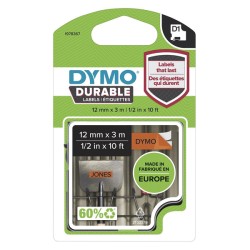 Dymo originální páska do tiskárny štítků, Dymo, 1978367, černý tisk/oranžový podklad, 3m, 12mm, D1, permanentní vinylová