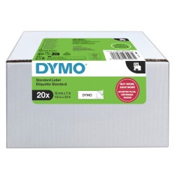 Dymo originální páska do tiskárny štítků, Dymo, 2231632, černý tisk/bílý podklad, 7m, 12mm, 20ks v balení, cena za balení, D1