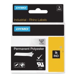 Dymo originální páska do tiskárny štítků, Dymo, 622290, černý tisk/průhledný podklad, 5.5m, 19mm, RHINO permanentní