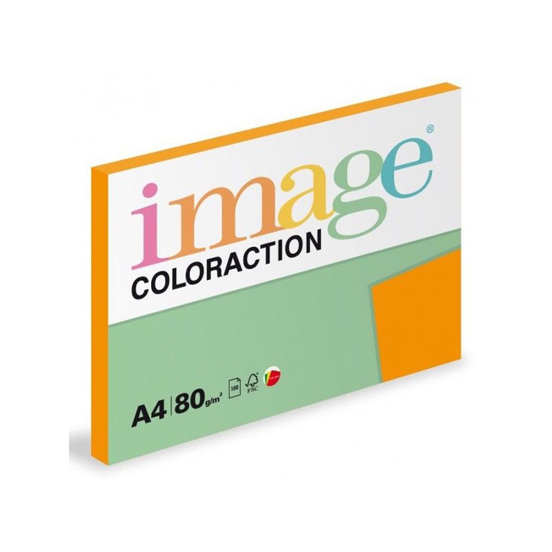 Xerografický papír Coloraction, Acapulco, A4, 80 g/m2, reflexní oranžový, 100 listů, vhodný pro inkoustový tisk