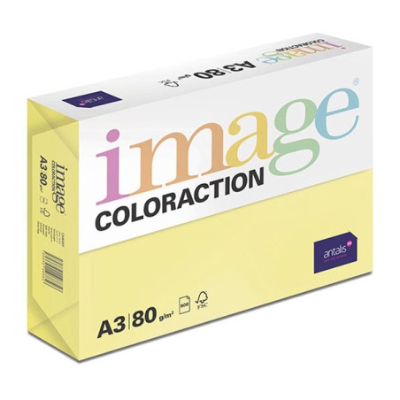 Xerografický papír Coloraction, Canary, A3, 80 g/m2, středně žlutý, 500 listů, vhodný pro inkoustový tisk