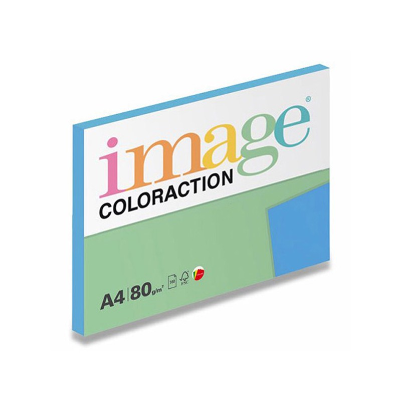 Xerografický papír Coloraction, Malta, A4, 80 g/m2, středně modrý, 100 listů, vhodný pro inkoustový tisk